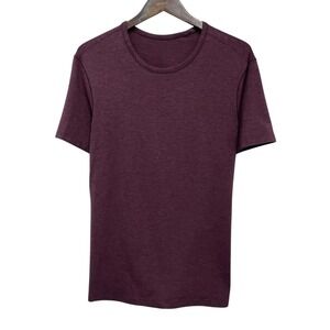 Lululemon Mens Size Large Classic 5 Year Basic Crewneck S/S Burgundy T-Shirt euc